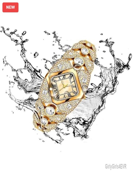 Elegant Women\'s Luxury Watch Rhombic Square Rhinestone Bracelet Quartz Watch main image 4